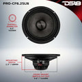DS18 6.5in 150 Watts RMS 2 ohm Mid-Range Loudspeaker Neodymium Shallow