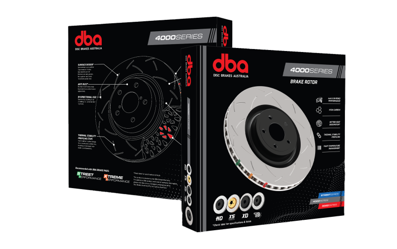 DBA 8/98+ Nissan Skyline R34 GTT Front Cross Drilled Slotted 4000 Series Rotor