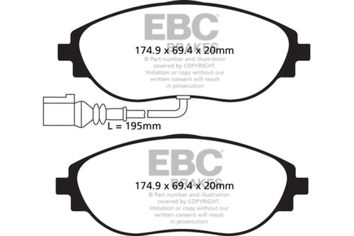 EBC 14-20 Audi S3 2.0 Turbo Redstuff Front Brake Pads