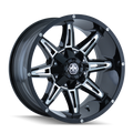 Mayhem 8090 Rampage 20x9 / 6x135 BP / 11mm Offset / 106mm Hub Black w/ Milled Spokes Wheel