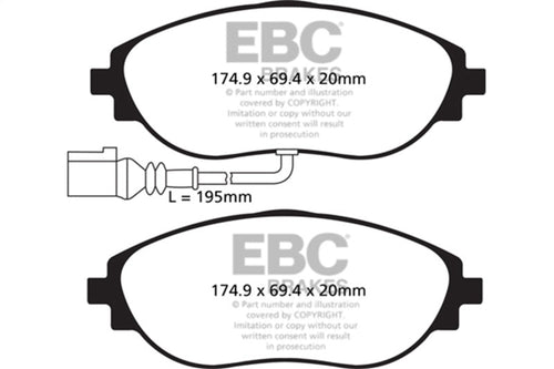 EBC 12+ Volkswagen CC 3.6 Greenstuff Front Brake Pads