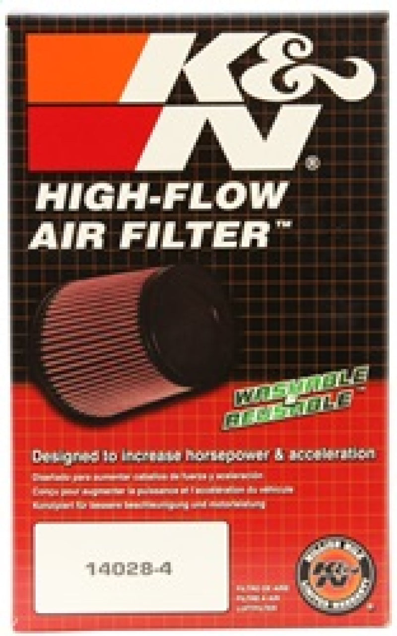 K&N Filter Universal Rubber Filter 3 Flange 4 1/2 Base inch 3 1/2 inch Top 5 3/4 inch Height