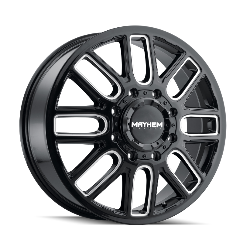 Mayhem 8107D Cogent Dually 20x8.25/8x210 BP/-192mm Offset/154.2mm Hub Black w/ Milled Spokes Wheel