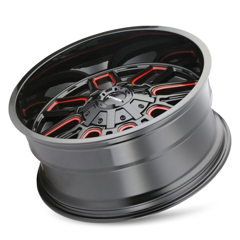 Mayhem 8107 Cogent 18x9 / 6x135 BP / 0mm Offset / 106mm Hub Black w/ Prism Red Wheel