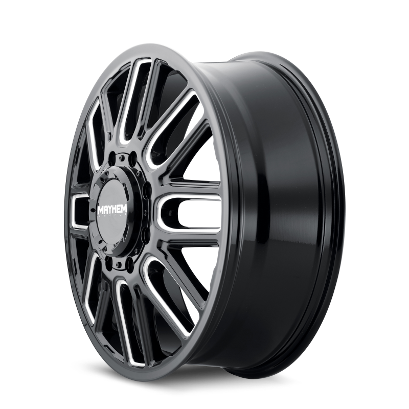 Mayhem 8107D Cogent Dually 22x8.25 / 8x200 BP / 115mm Offset / 142mm Hub Black w/Milled Spokes Wheel