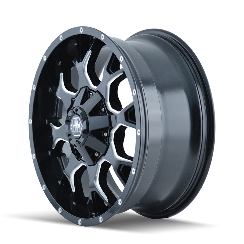 Mayhem 8015 Warrior 20x10 / 8x170 BP / -25mm Offset / 125.2mm Hub Gloss Black Milled Wheel