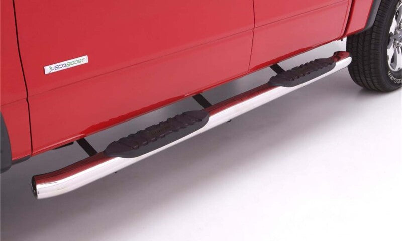 Lund 07-17 Chevy Silverado 1500 Crew Cab 5in. Curved Oval SS Nerf Bars - Polished