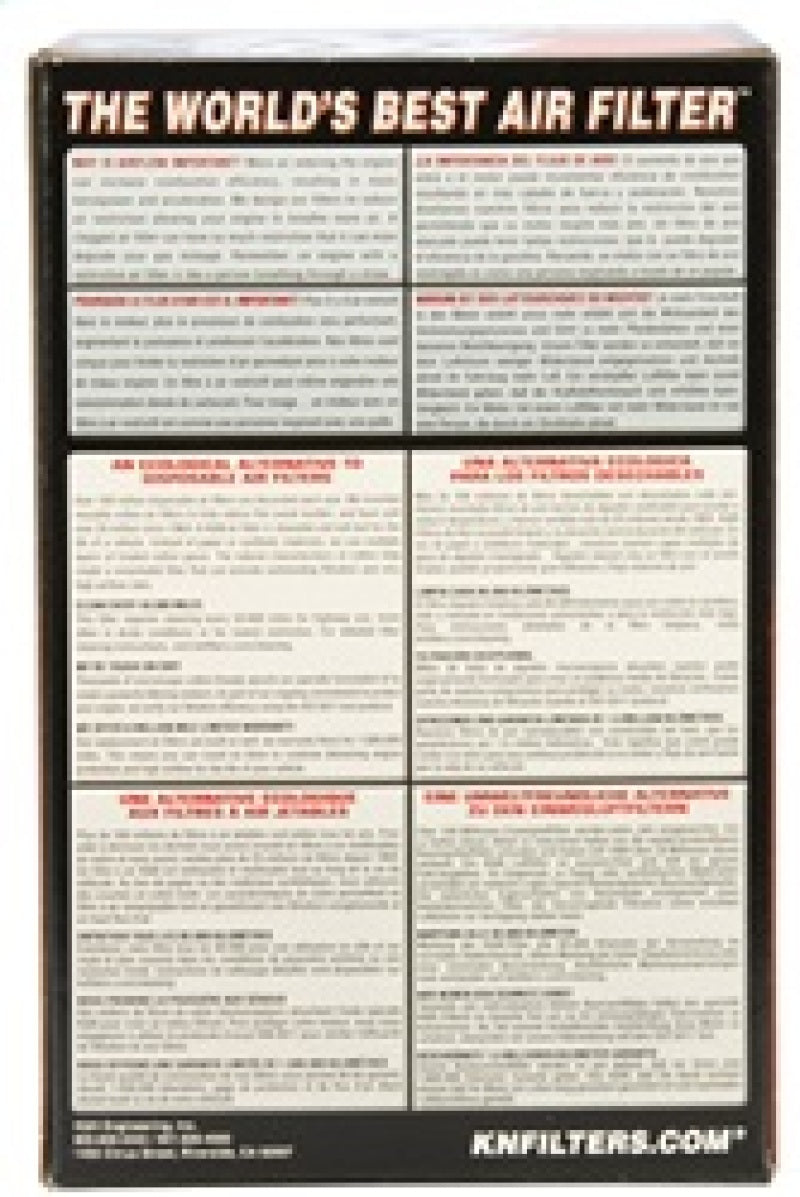 K&N Filter Universal Rubber Filter 3 Flange 4 1/2 Base inch 3 1/2 inch Top 5 3/4 inch Height